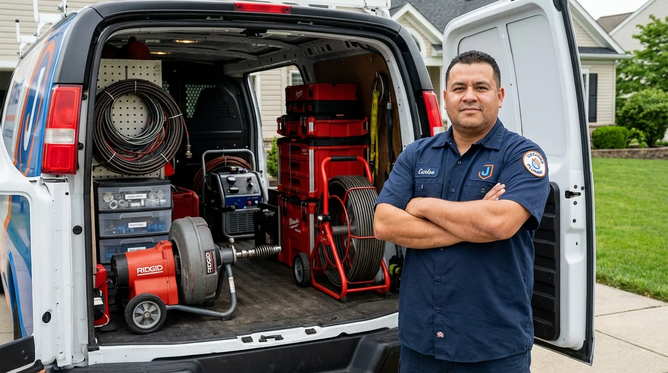 Professional drain cleaning equipment and Johns Plumbing LLC plumber in Adairsville