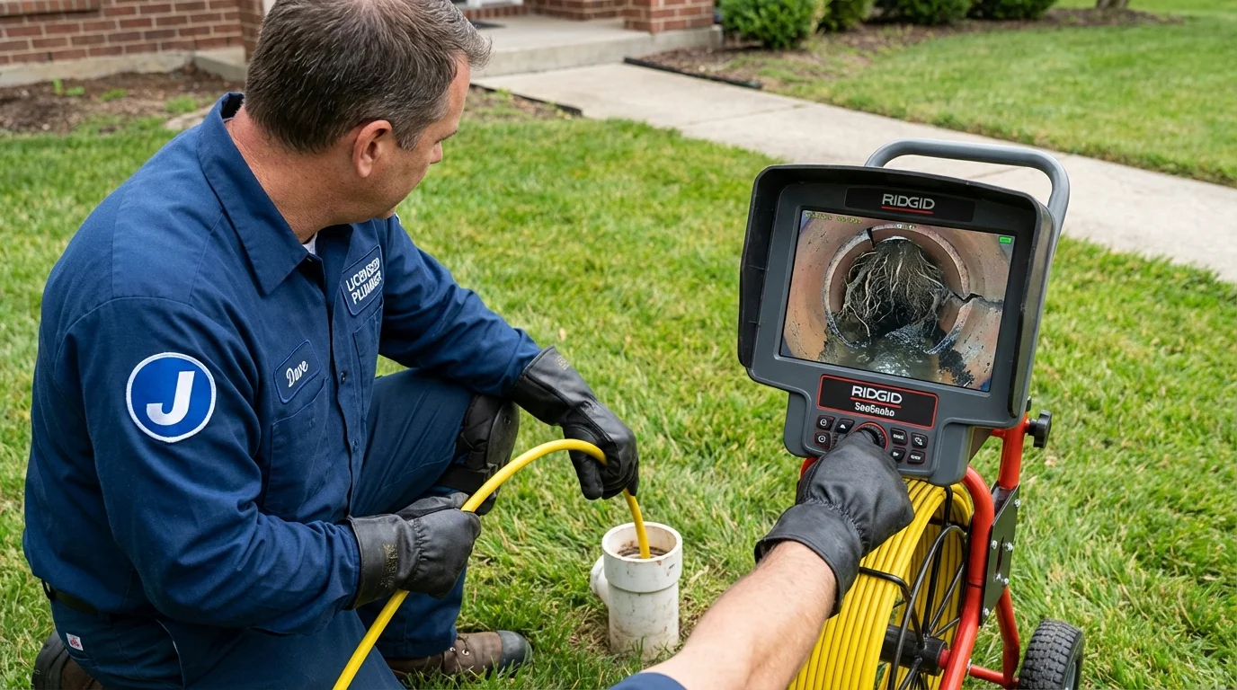 Sewer camera inspection being performed by Johns Plumbing LLC in Adairsville
